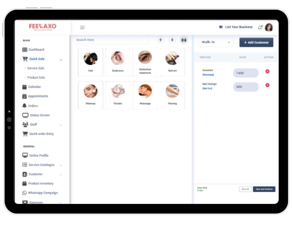 Feelaxo quick sale ( POS)